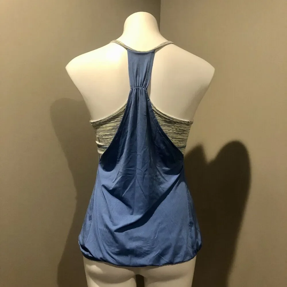 Lululemon Athletica Tank Top 6 Blue W/ Sports Bra Racerback Loose Fit Scoop Neck - Picture 5 of 14